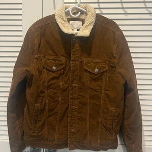 Aeropostale Men's Tan Sherpa-Lined Jacket